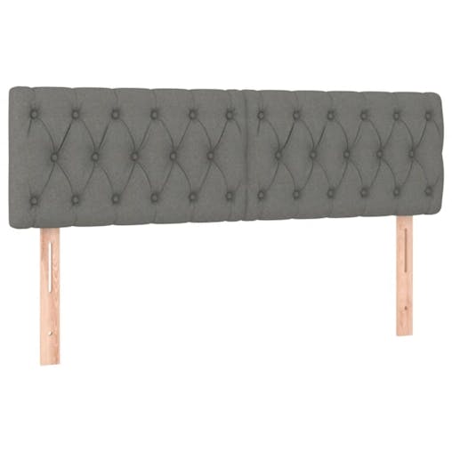 NNEVL Headboards 2 pcs Dark Grey 80x7x78/88 cm Fabric