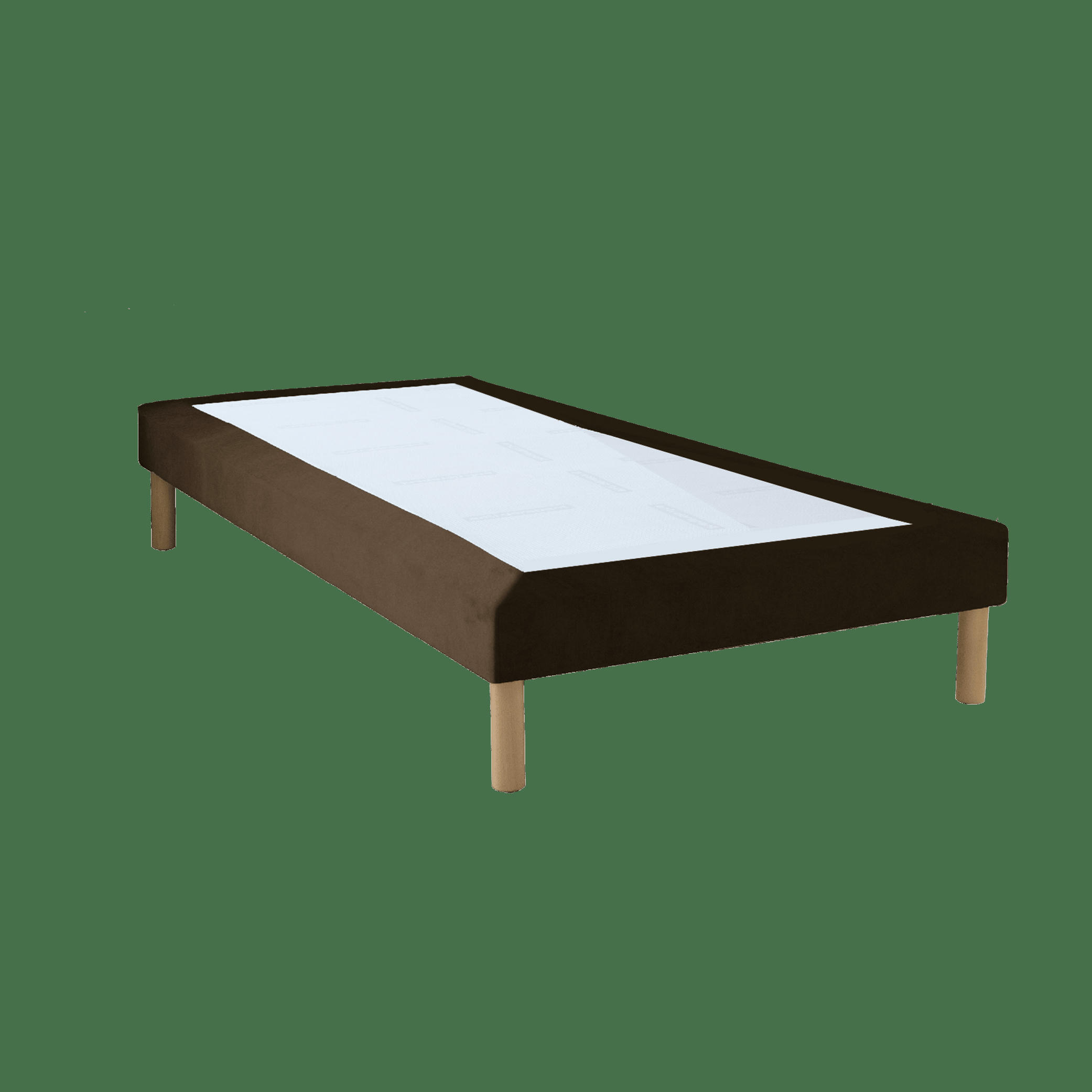 LUXE VELOURS - Sommier velours marron 80x190 cm