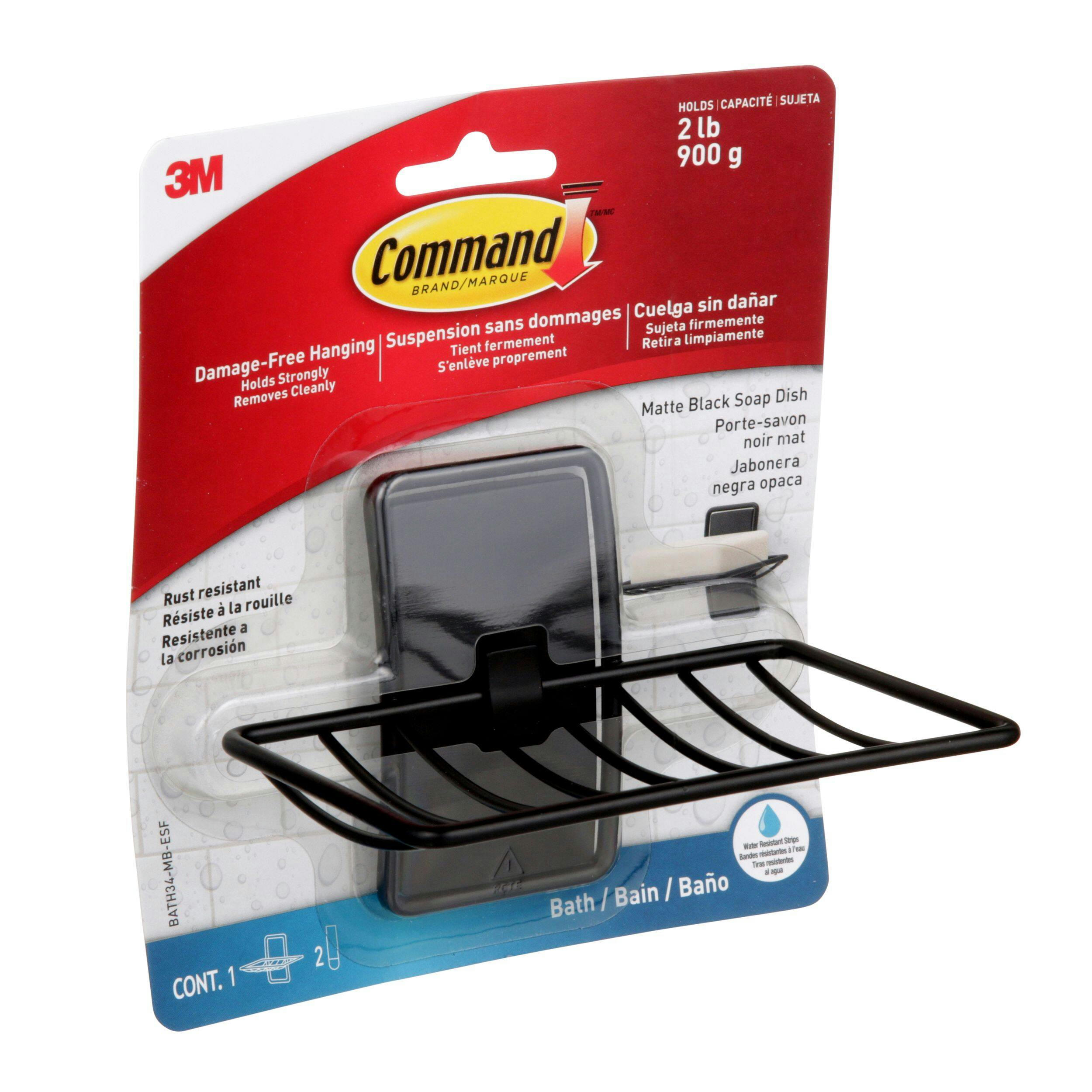 Command Bath Soap Dish, Matte Black