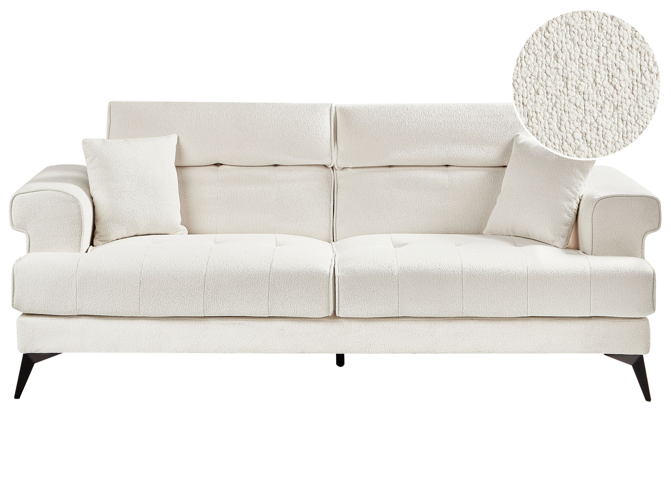 Sofa trzyosobowa boucle biała