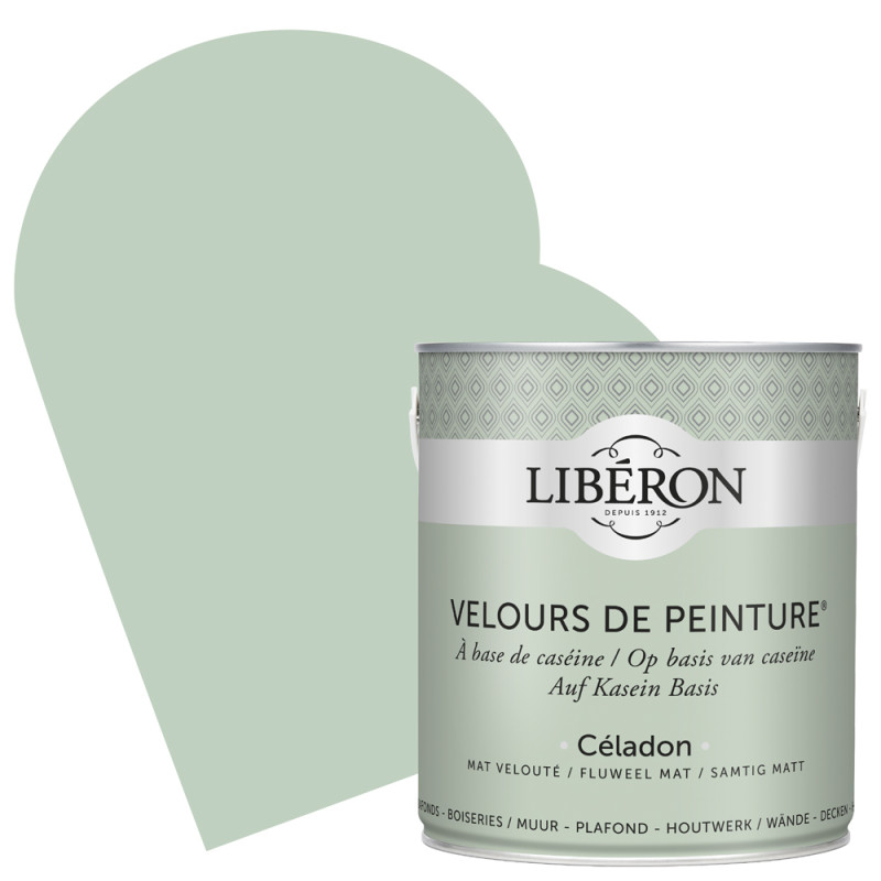 Peinture pour murs Velours de Peinture céladon mat 2,5 L LIBERON