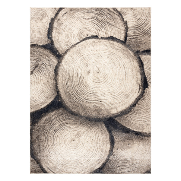 Dywan FUSION 9612 krem / beż - Pień, drzewo, drewno, 80x150 cm