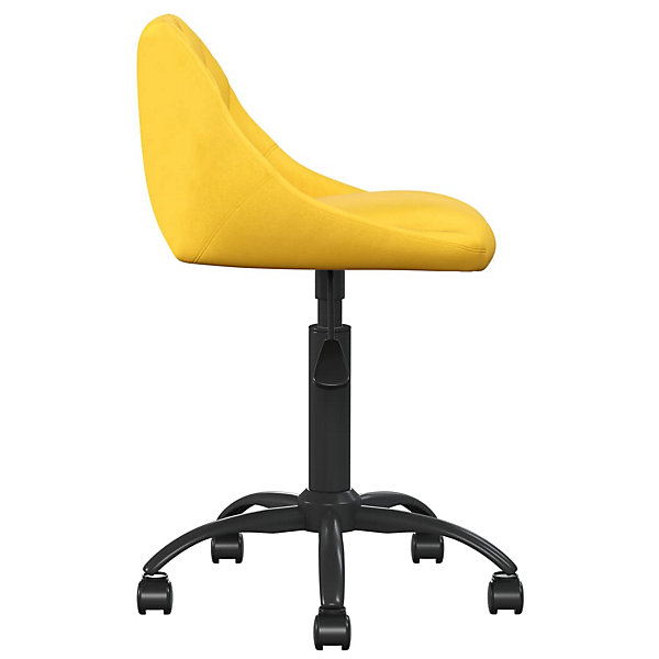Chaise de bureau Jaune moutarde Velours vidaXL