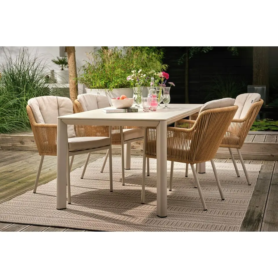 Hartman Kyra dining tuintafel 180x90 cm. - Latte