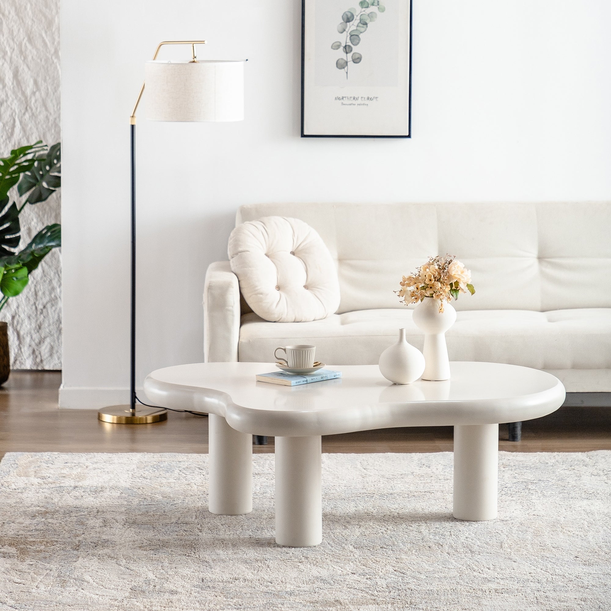 Cloud Coffee Table Modern Coffee Table Easy Assembly Coffee Table for Living Room