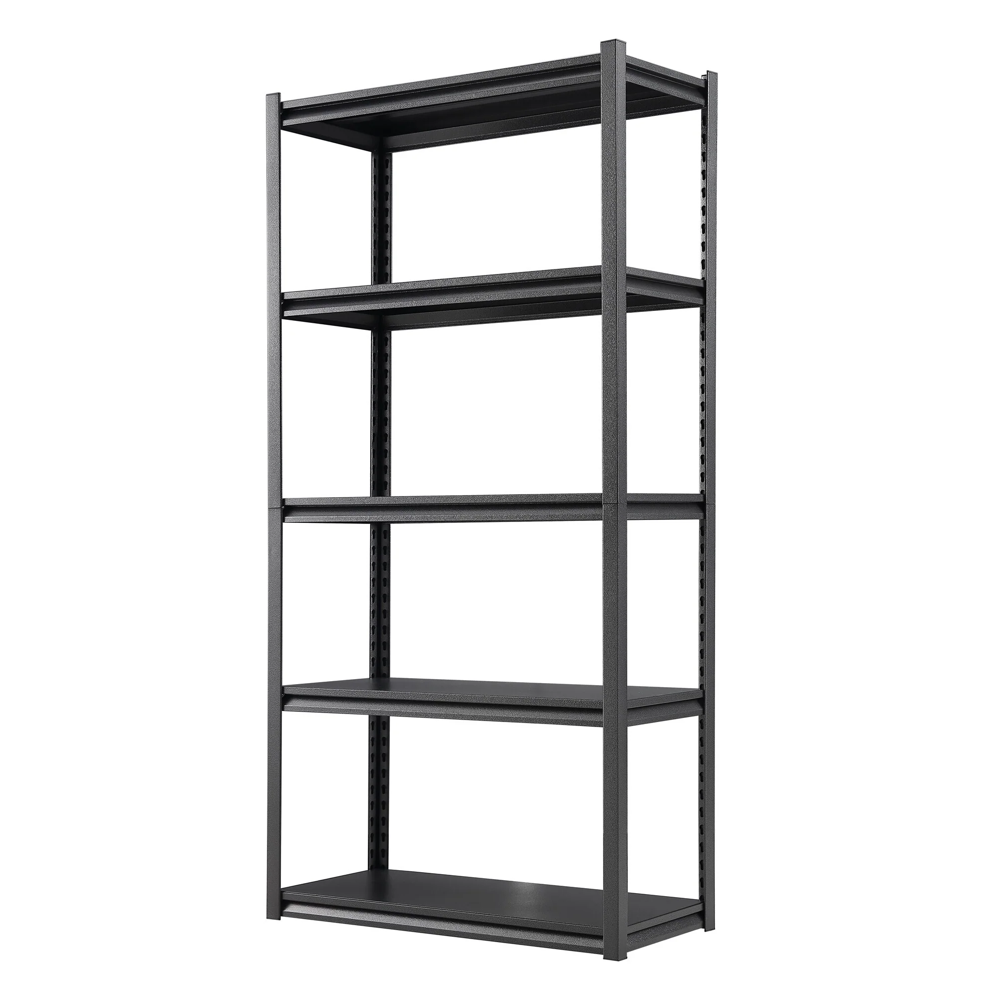 72'' Black Metal Shelves Pantry Organizer Storage Adjustable