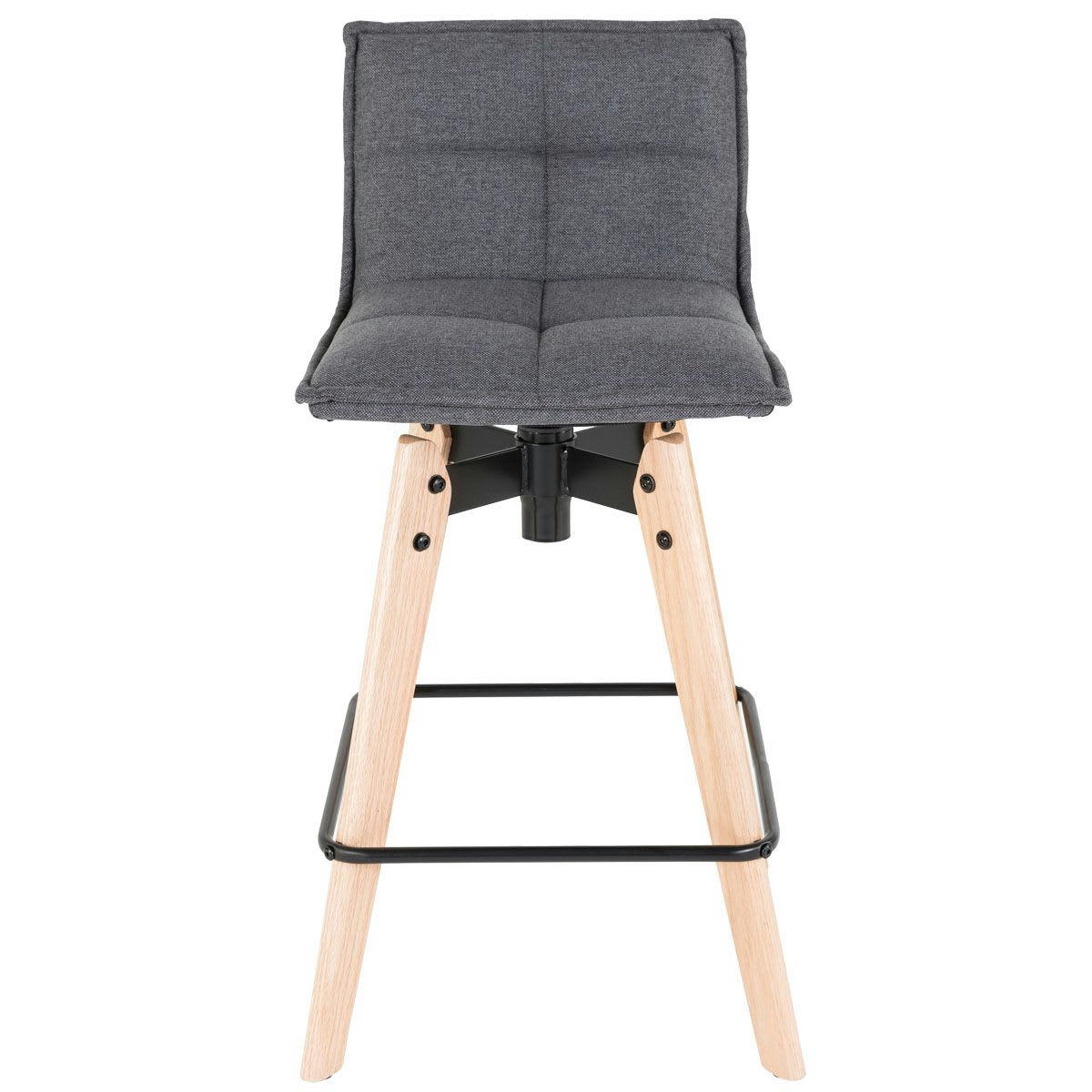 MAE - Chaise snack grise en tissu piétement chêne massif