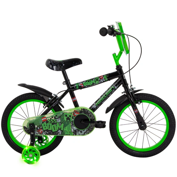 Kinderfahrrad »Minecraft«, Schwarz/ Grün, 16 Zoll