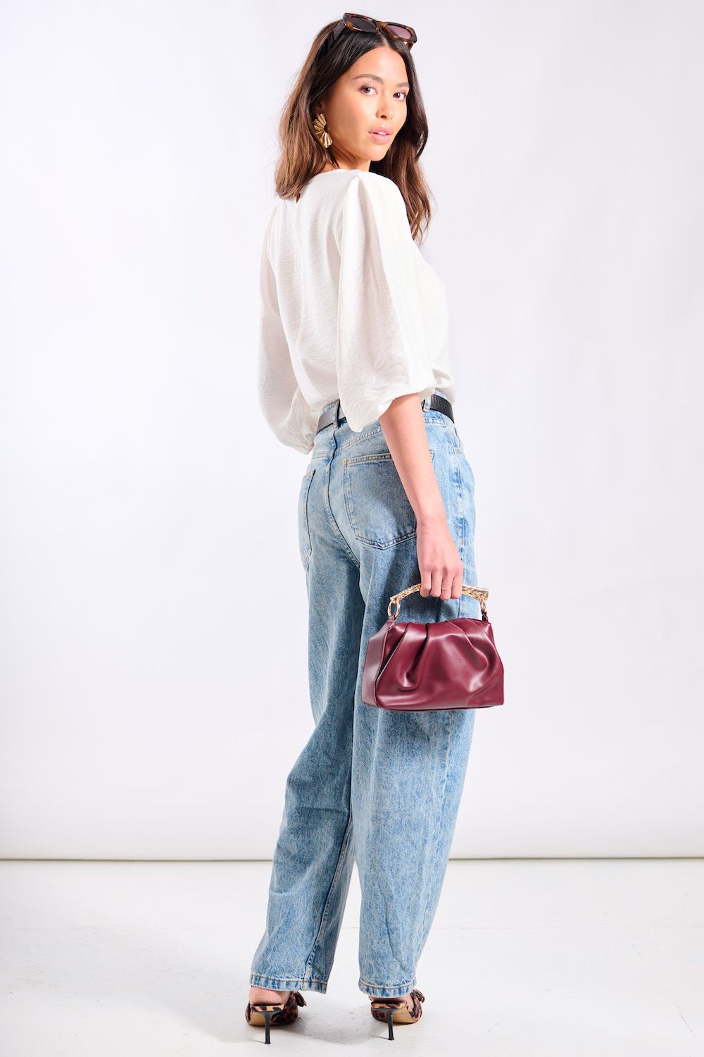 Needs No Label White Puff Sleeve Blouse