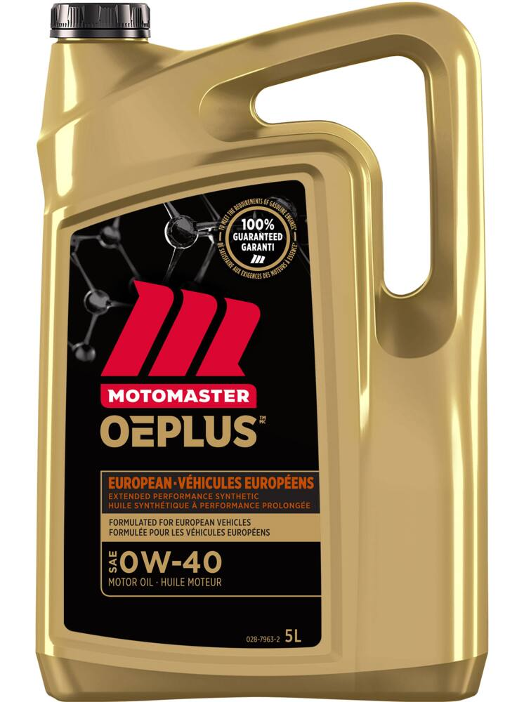 MotoMaster OEPLUS European Premium 0W40 Synthetic Engine/Motor Oil, 5-L