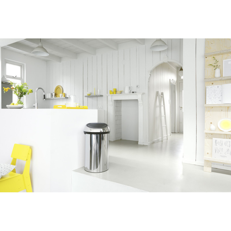 Poubelle Touch Bin acier brillant 60 L BRABANTIA