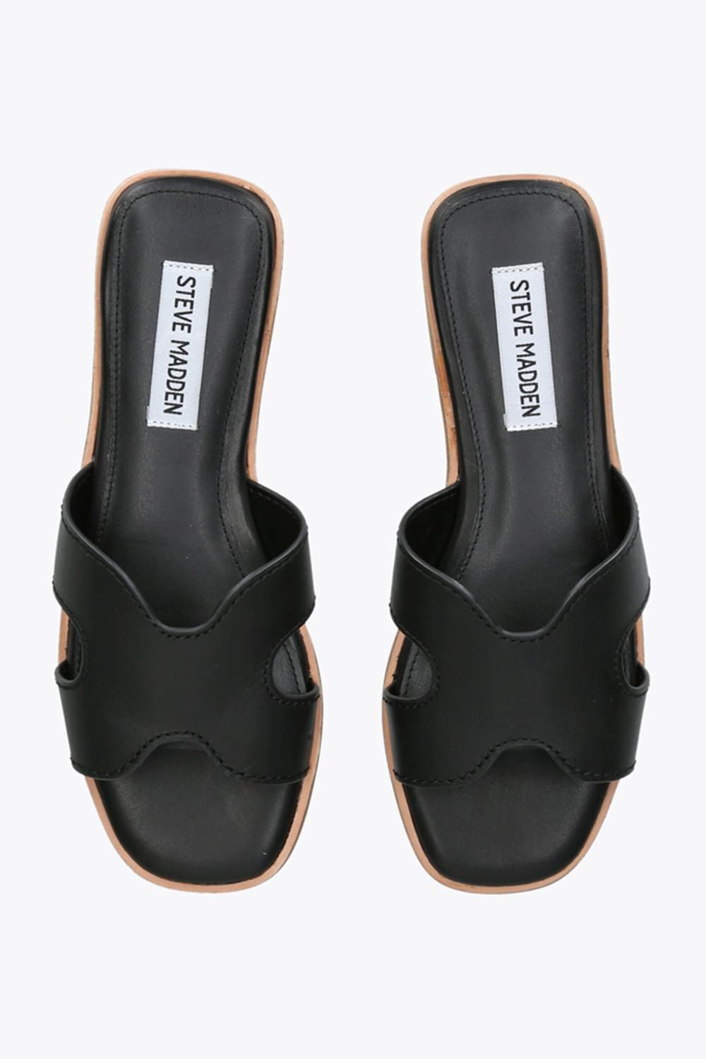 STEVE MADDEN Bondst Black' Leather Sandals