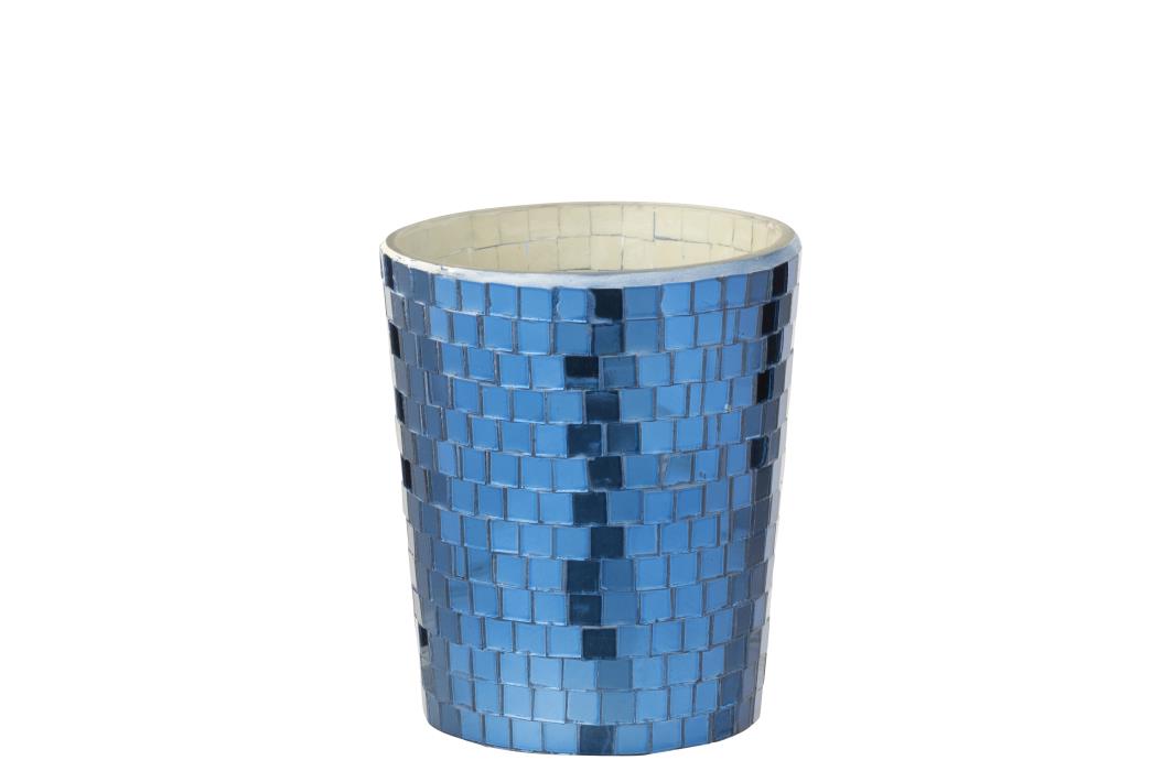 J-Line geurkaars Spiegel - Moon Water & Sage - glas - blauw