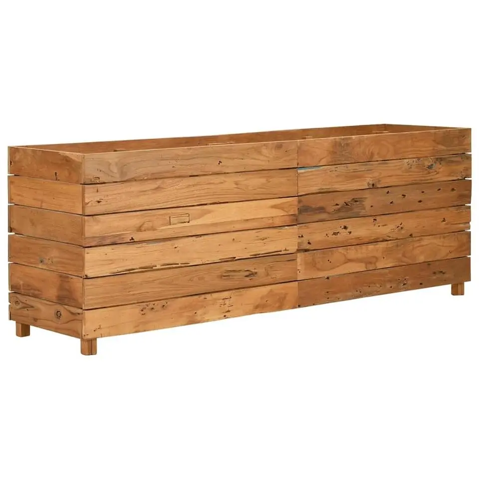 vidaXL - Verhoogde Plantenbak - Bruin - Teakhout - 150 x 40 x 55 cm