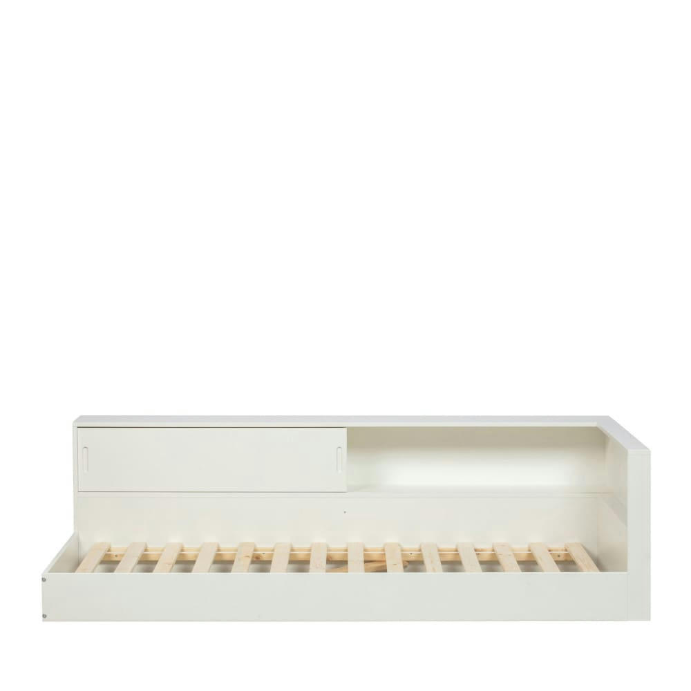 CONNECT - Lit 90x200 avec rangement intégré blanc