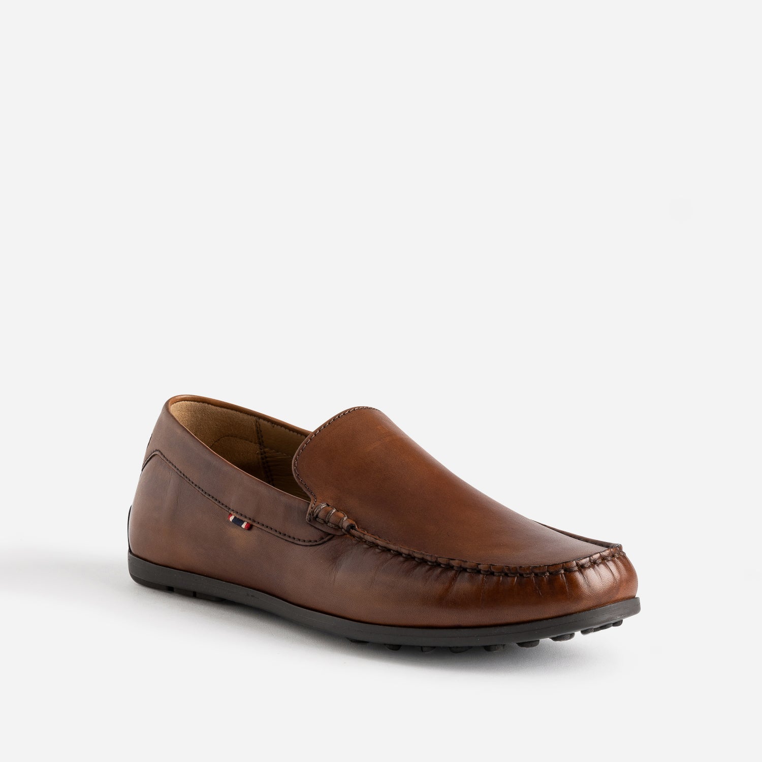 Mocassin cognac en cuir
