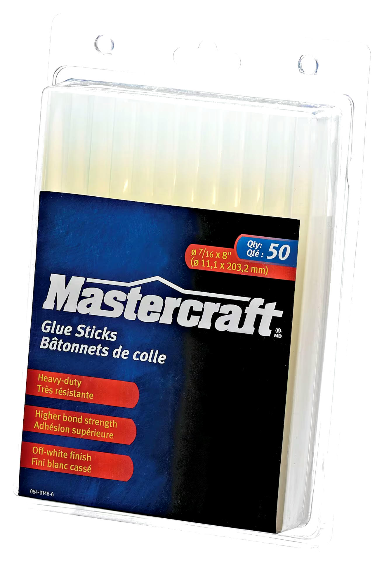 Mastercraft Clear All-Purpose Hot Glue Gun Sticks, Full Size, 8-in, 50-pk