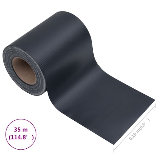 NNEVL Garden Privacy Screen PVC 35x0.19 m Matte Dark Grey