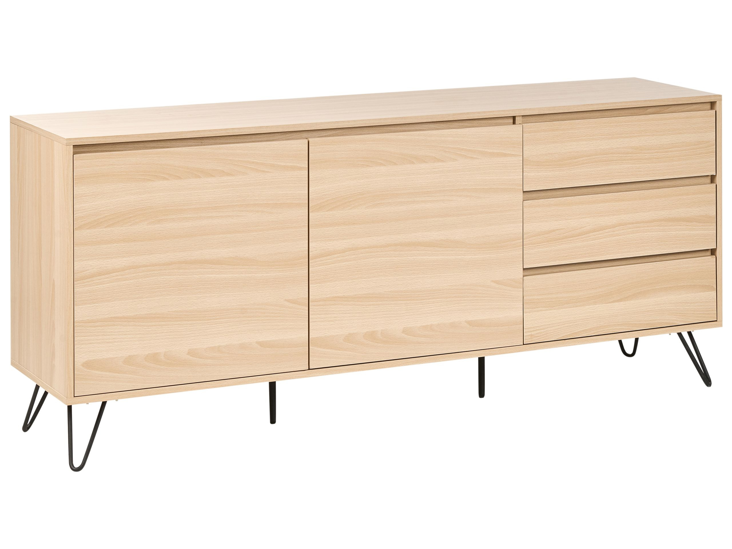 Komoda dwudrzwiowa z 3 szufladami jasnobrązowa