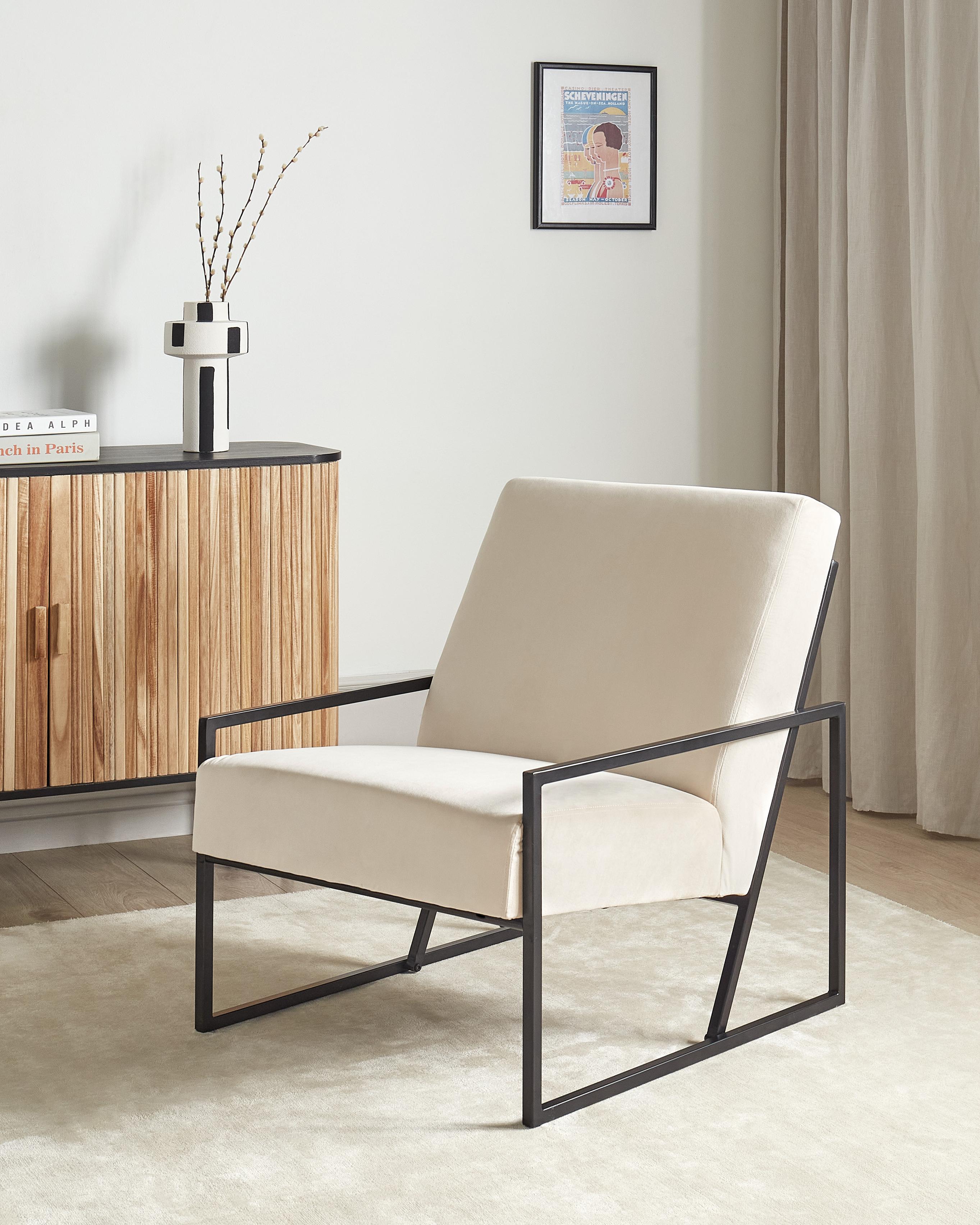 Armchair DELARY Velvet Light Beige