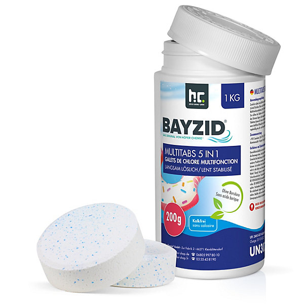 Galets de chlore multifonction 200g5en1 Bayzid en sceaux de 1 KGx12