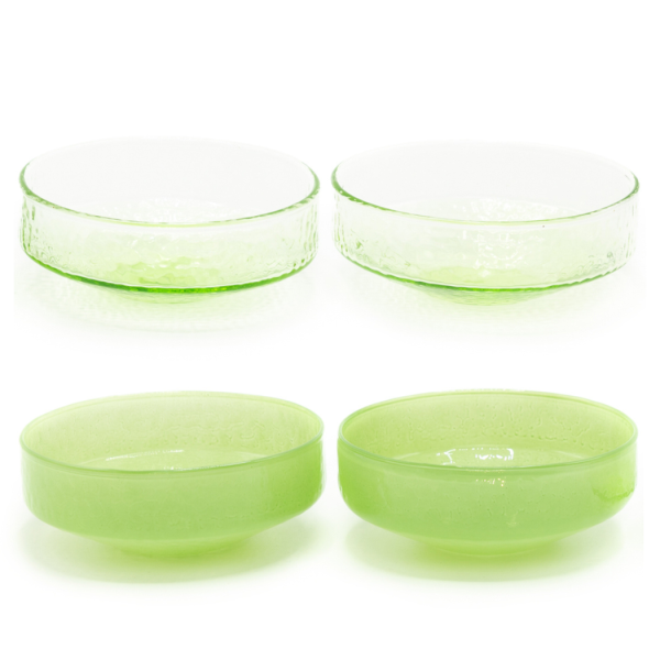 Brût Homeware, Schaaltjes Claude, groen   groen transparant, set van 4