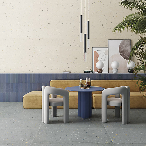 Carrelage mur faience effet terrazzo 32x99 cm Croccante Topping-R Arandano