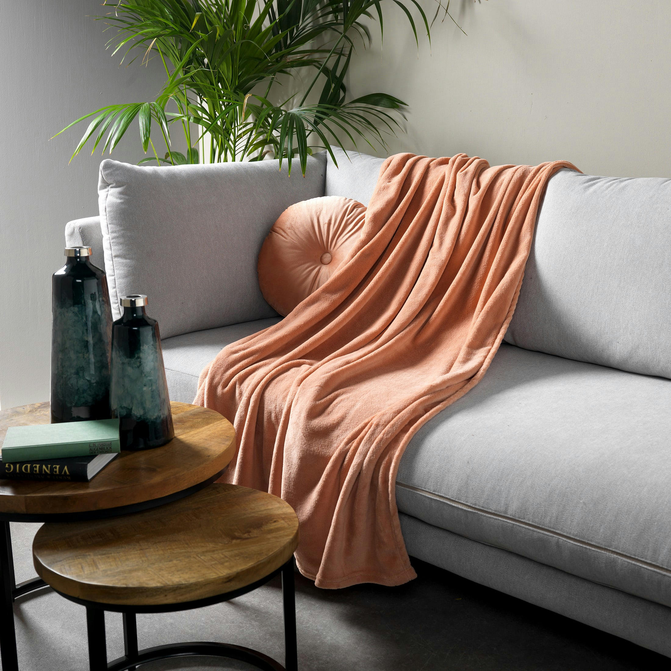 HARVEY - Plaid rose fleece 150x200 cm uni