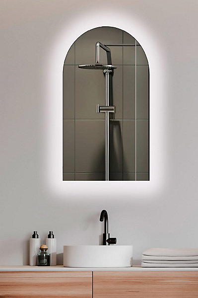 Miroir de salle de bain BD Art Luna semi-ovale 50x90 cm avec éclairage LED 1 pièce