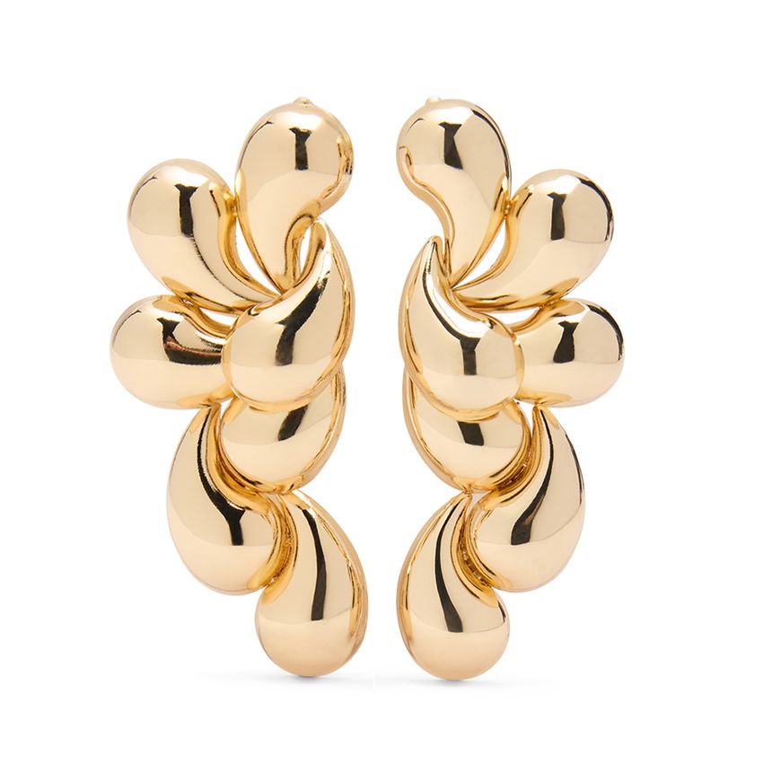 Manfield Goudkleurige druppel oorbellen