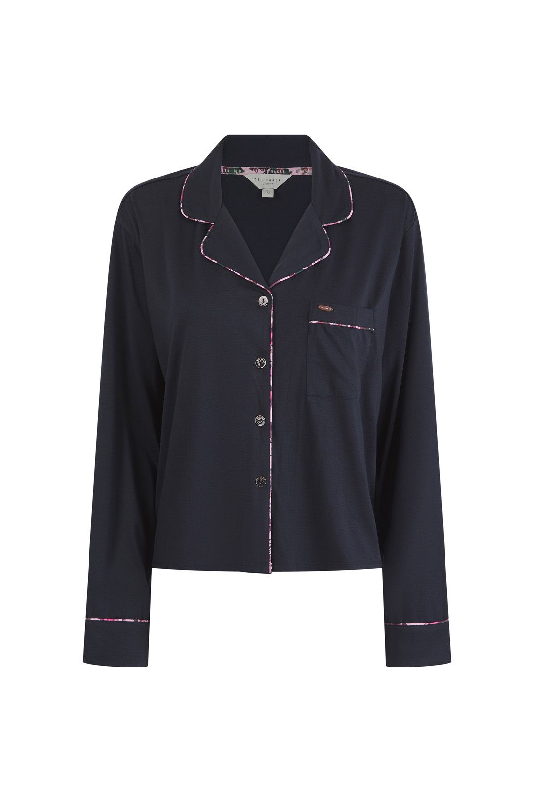 Ted Baker Pandora Long Pyjama Set With Contrast Print Piping After Midnight