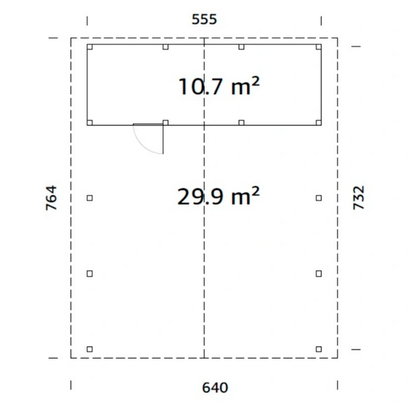 Carport »Robert«, Aufstellmaße BxTxH: 637 x 764 x 363 cm, lackiert, Holz