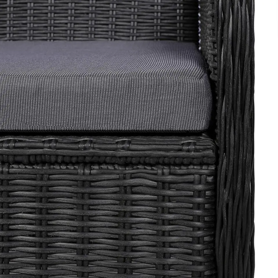 vidaXL - Fauteuil - Zwart - Poly rattan - 2 stuks