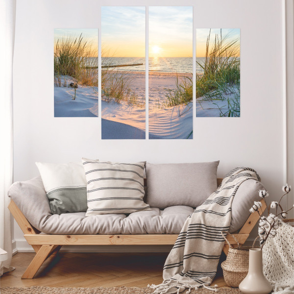 Obraz 4 Częściowy PLAŻA Morze Krajobraz 3D 80x60cm