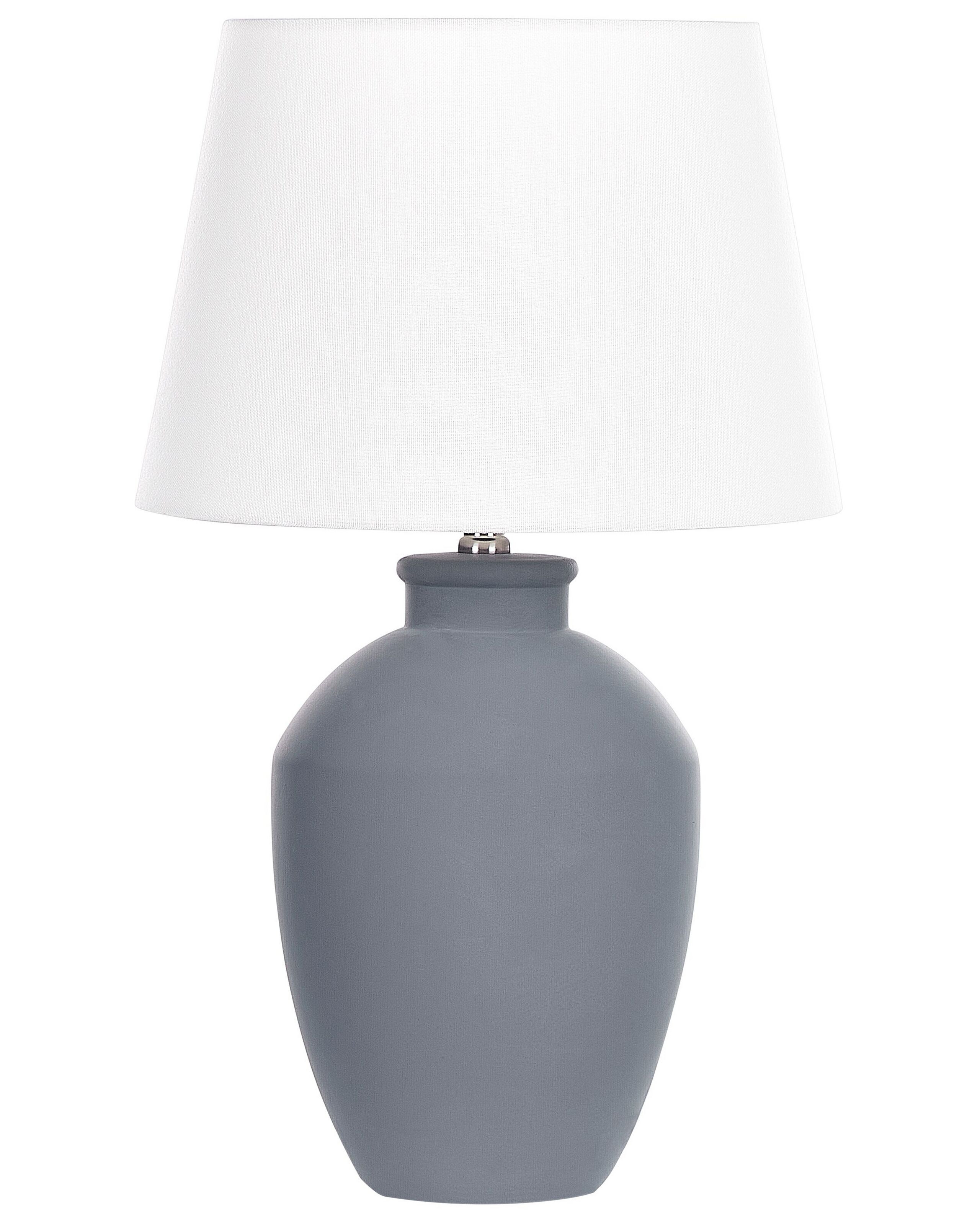 Lampa lampa stołowa nocna ceramiczna szara