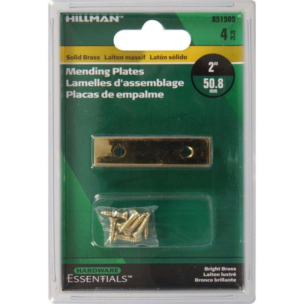 Hillman Decorative Mending Plate, Reinforcing Brackets, Brass Plated, Assorted Sizes