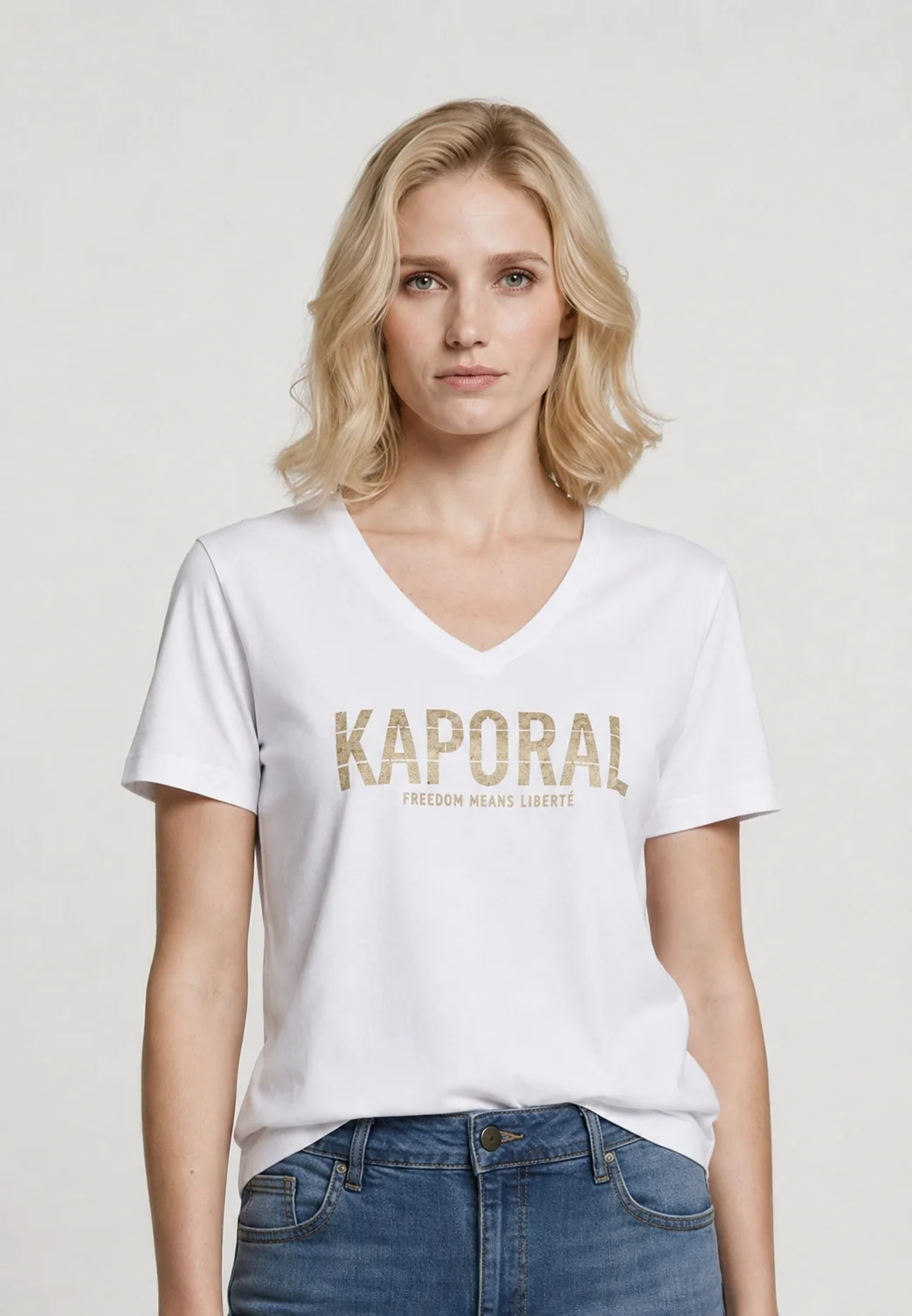 T-shirt blanc en coton KREW