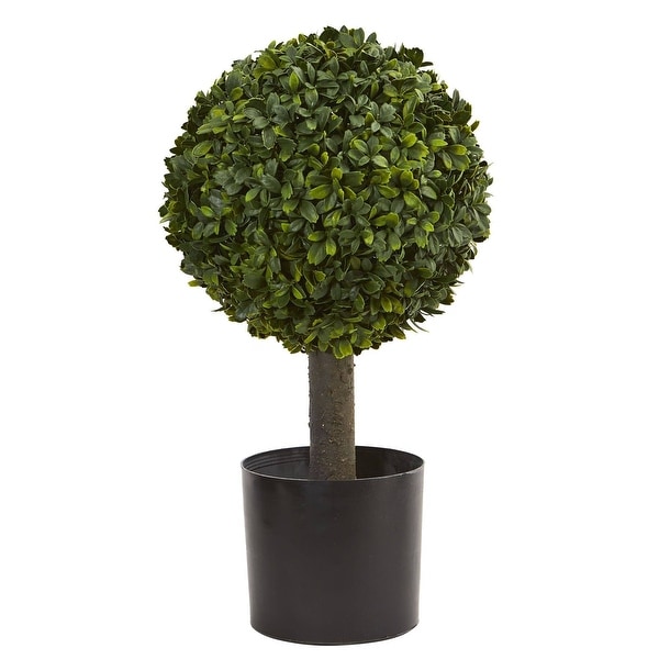 Nearly Natural 21" Boxwood Ball Topiary Artificial Tree - Green