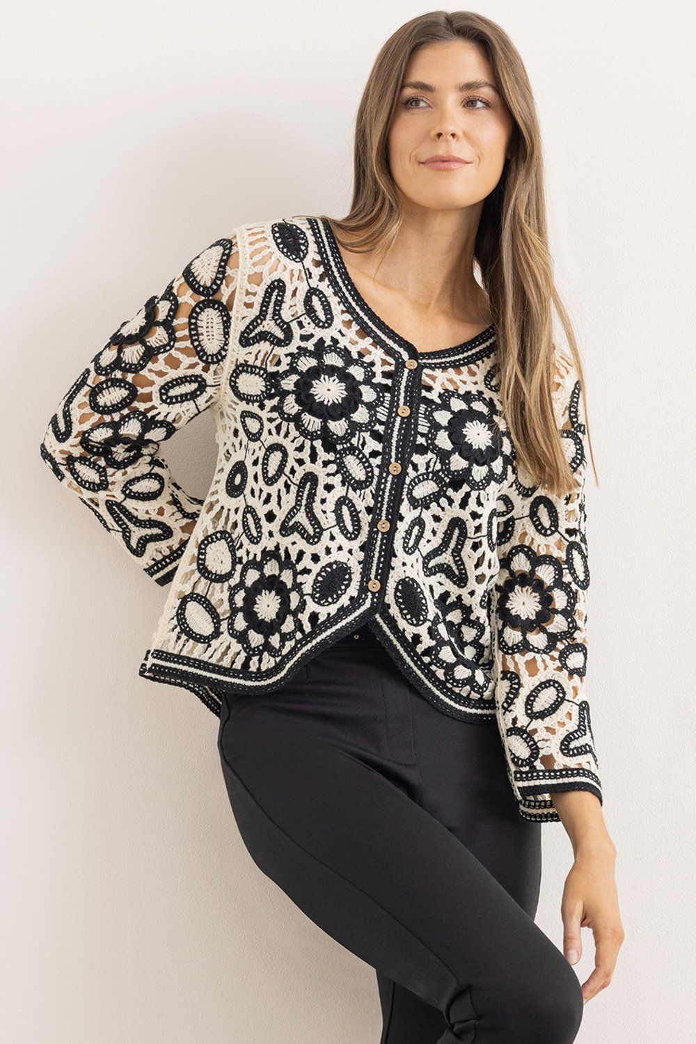 Klass. Crochet Long Sleeve Jacket