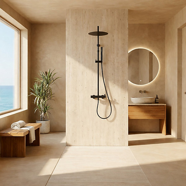 Colonne de douche mécanique noire 300 Essebagno Delice II