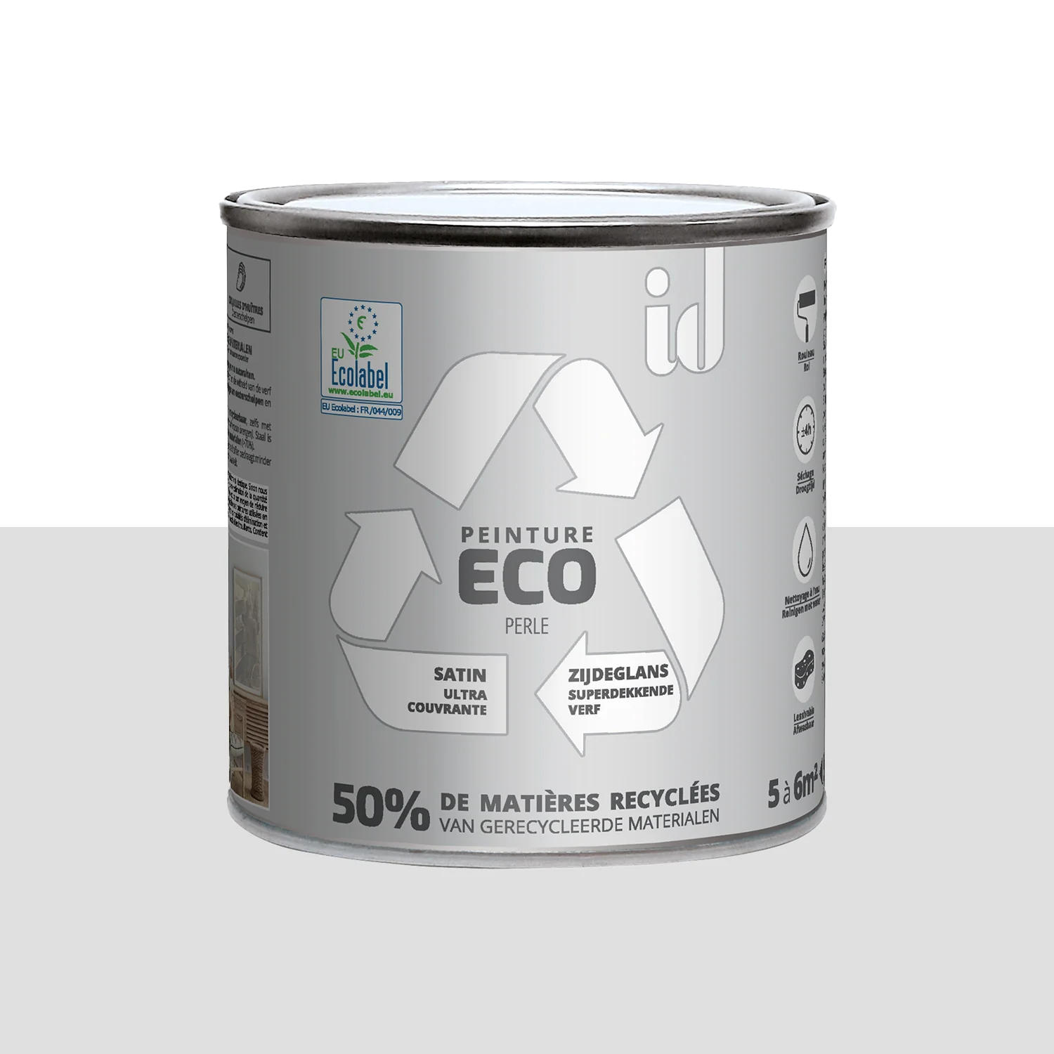 ECO ID Peinture ECO Peinture gris perle Satiné 0,5 L