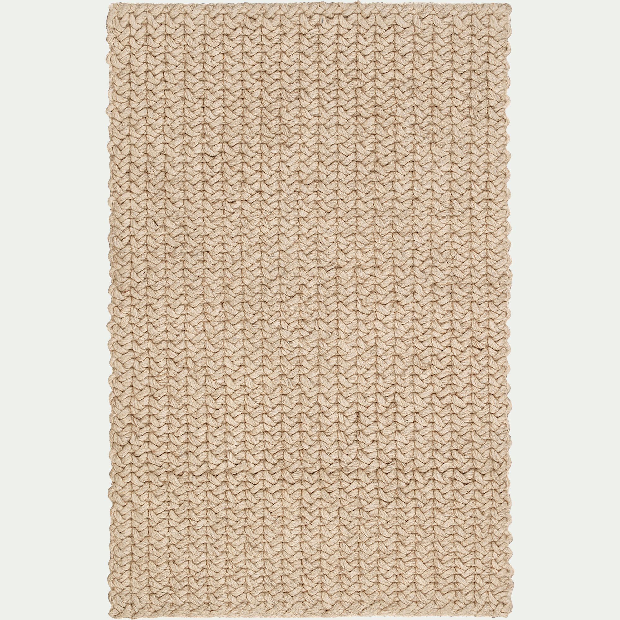 BURELLO - Tapis en laine et coton - beige 60x90cm