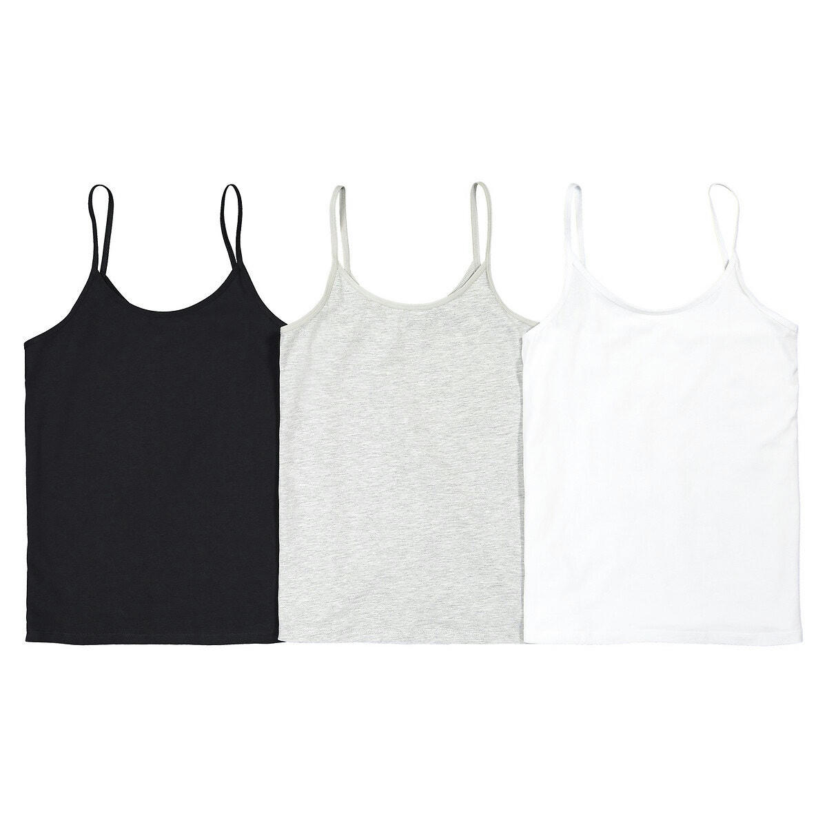 Lot de 3 débardeurs unis en coton