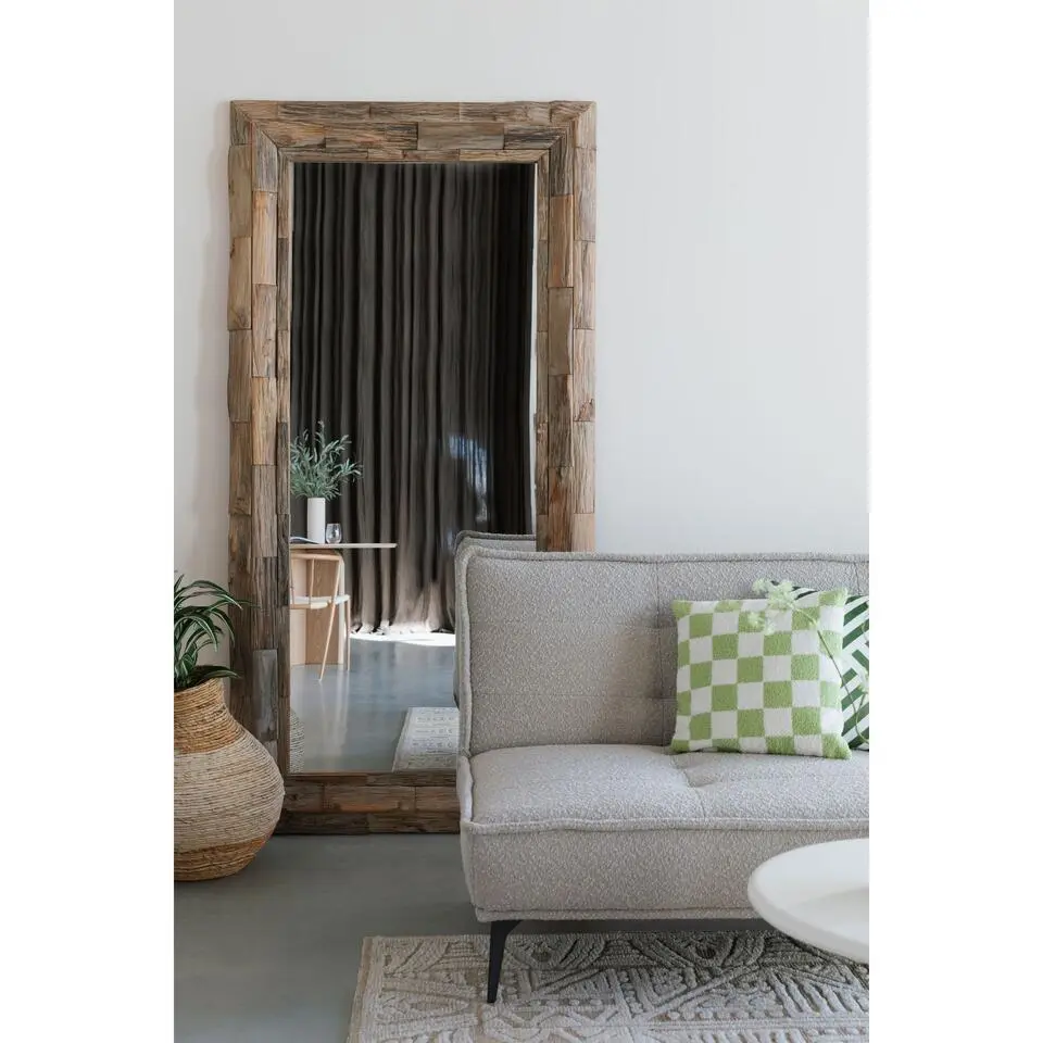 Housecraft Living Lias Spiegel/ Wandspiegel 100x200 cm Hout - Bruin