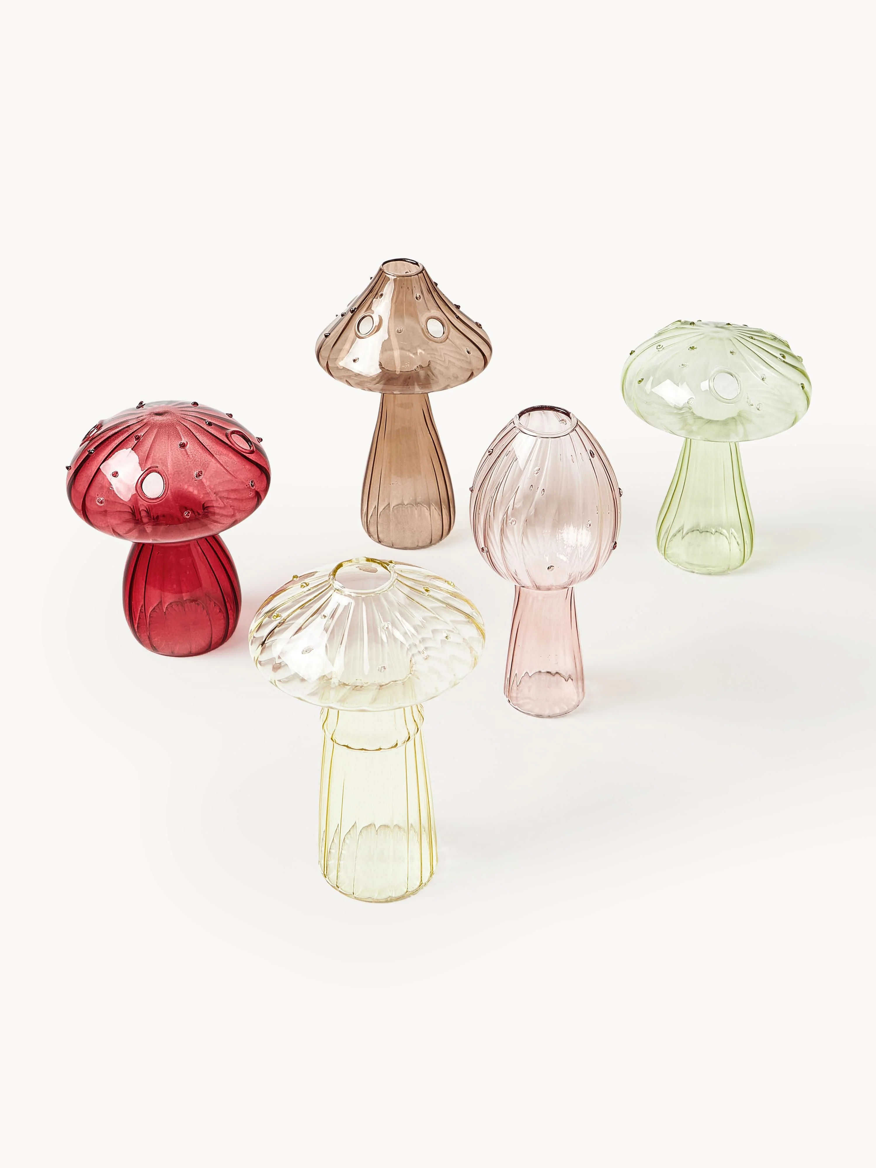 Glas-Vasen Mushroom, 5er-Set