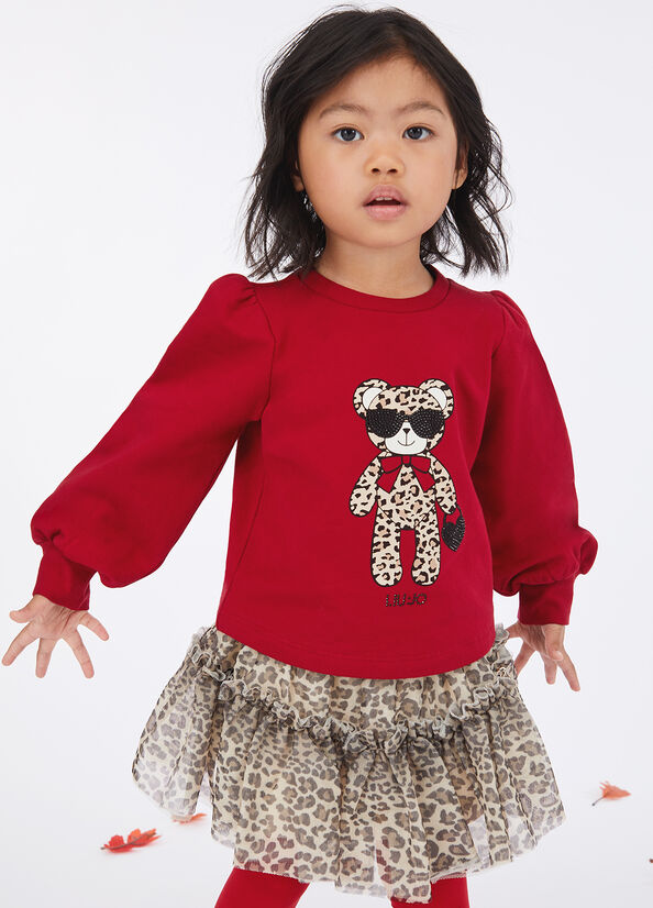 Felpa in cotone con stampa