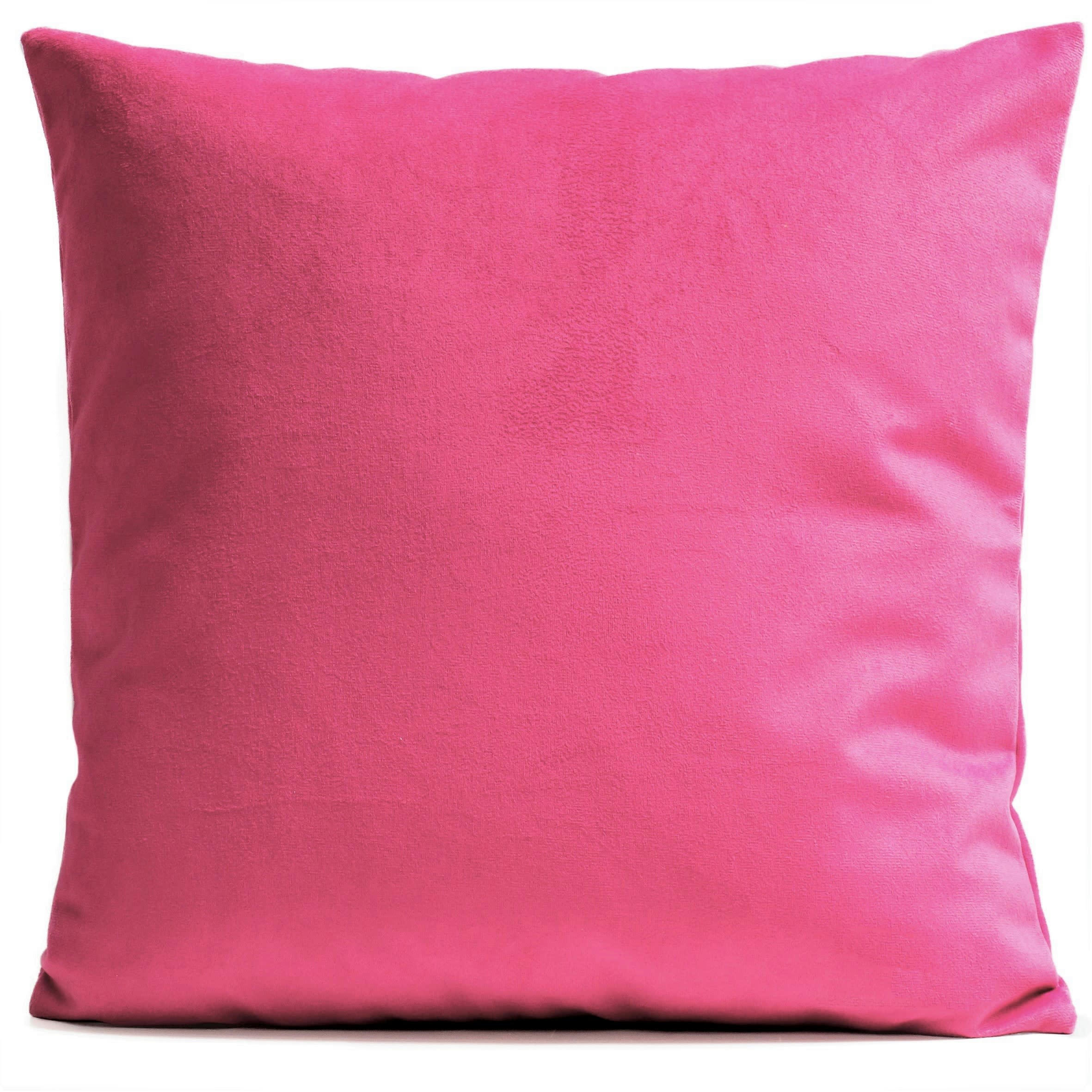 - Coussin uni suédine rose 40x40cm