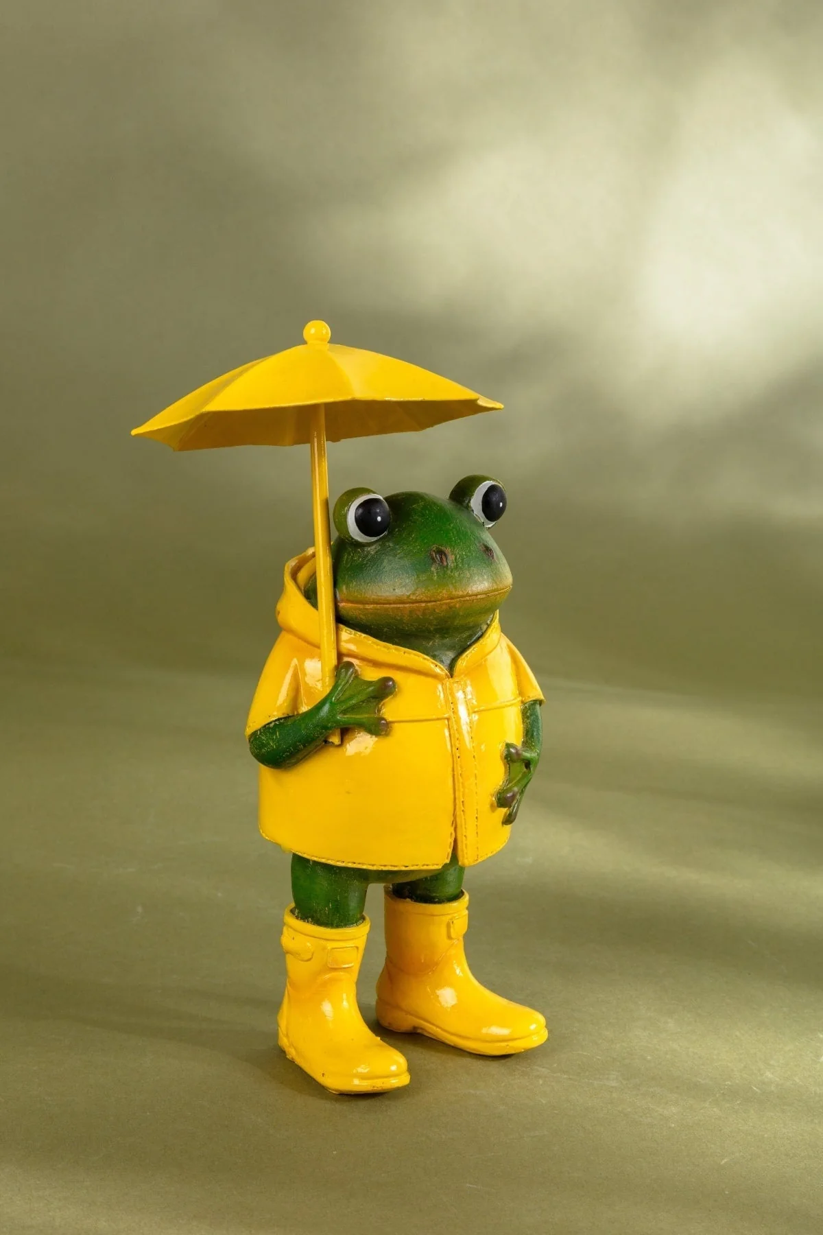 Small Frog with Yellow Umbrella & Wellies