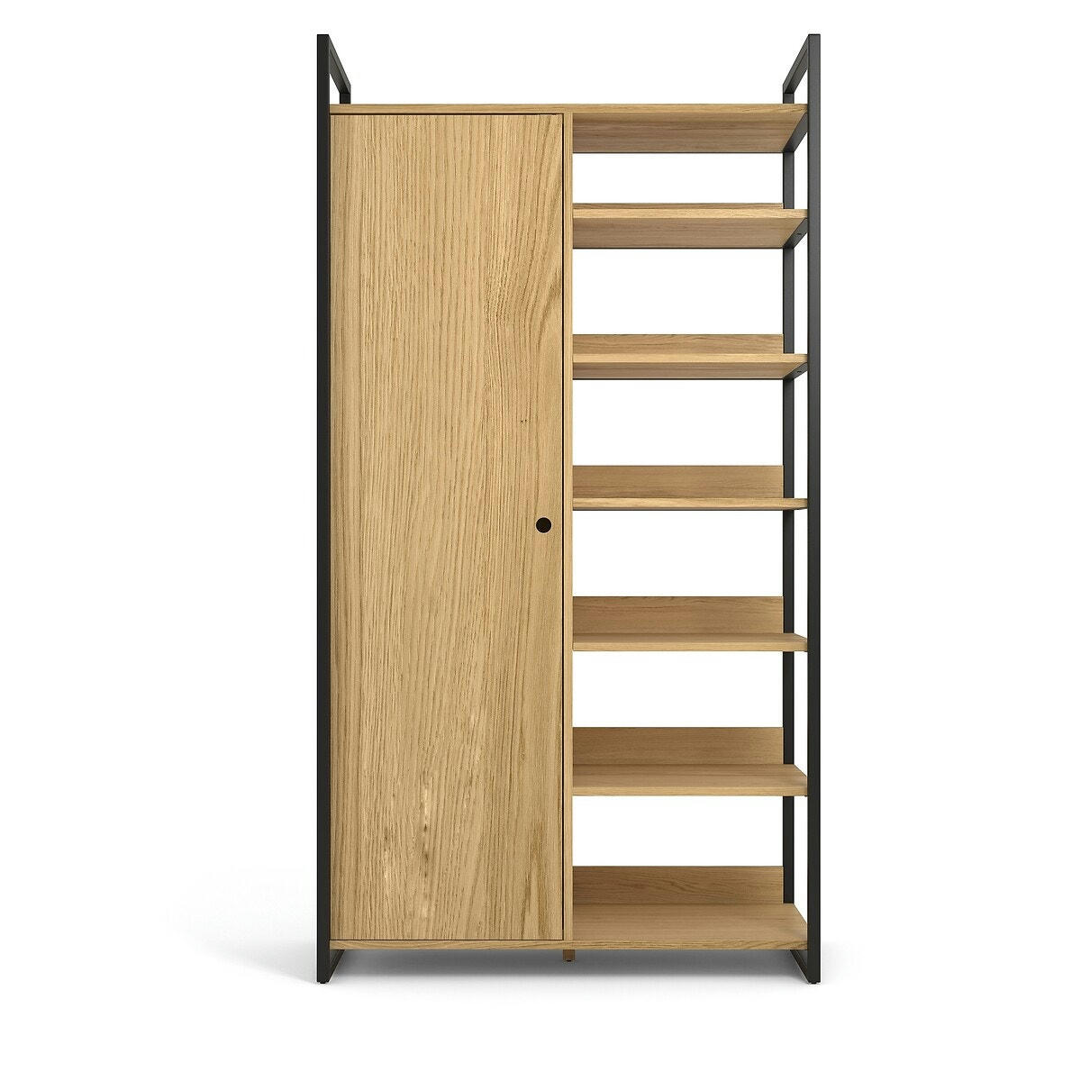 Module armoire 1 porte penderie 6 étagères HIBA