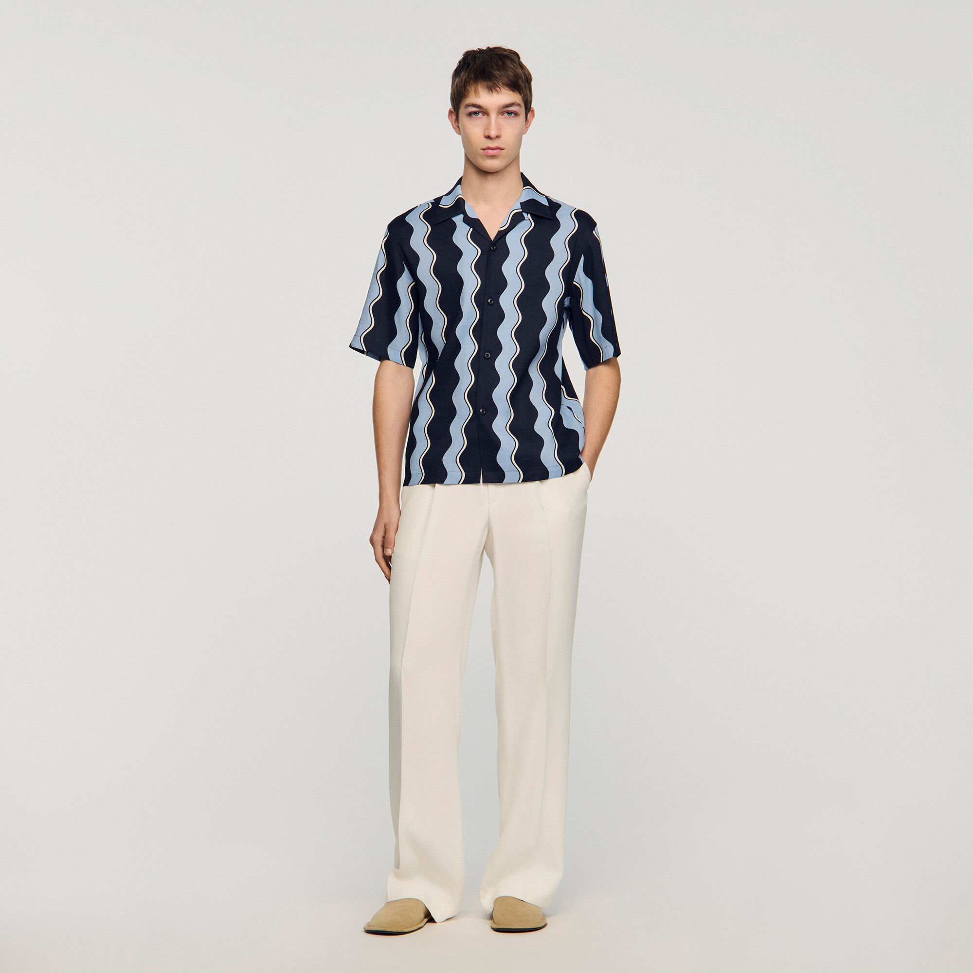 Chemise en lin à imprimé